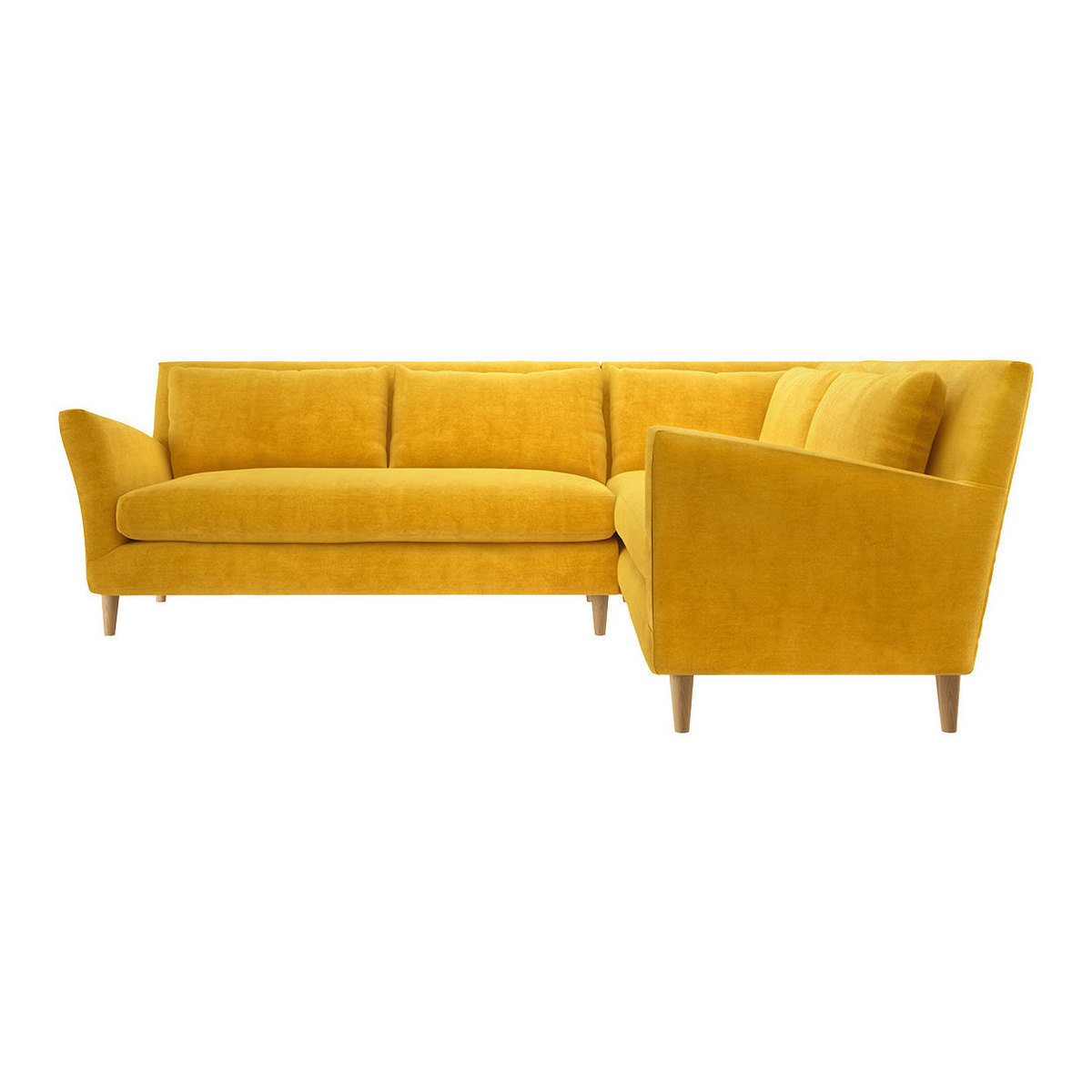 Keele Yellow Velvet Left -Arm Corner Sofa, Yellow – image 1