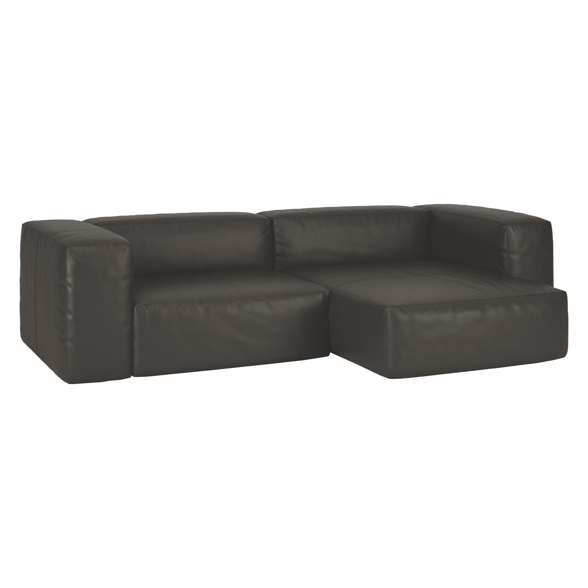 Opollo Brown Leather Small Right Arm Chaise Sofa Group, Brown – image 3