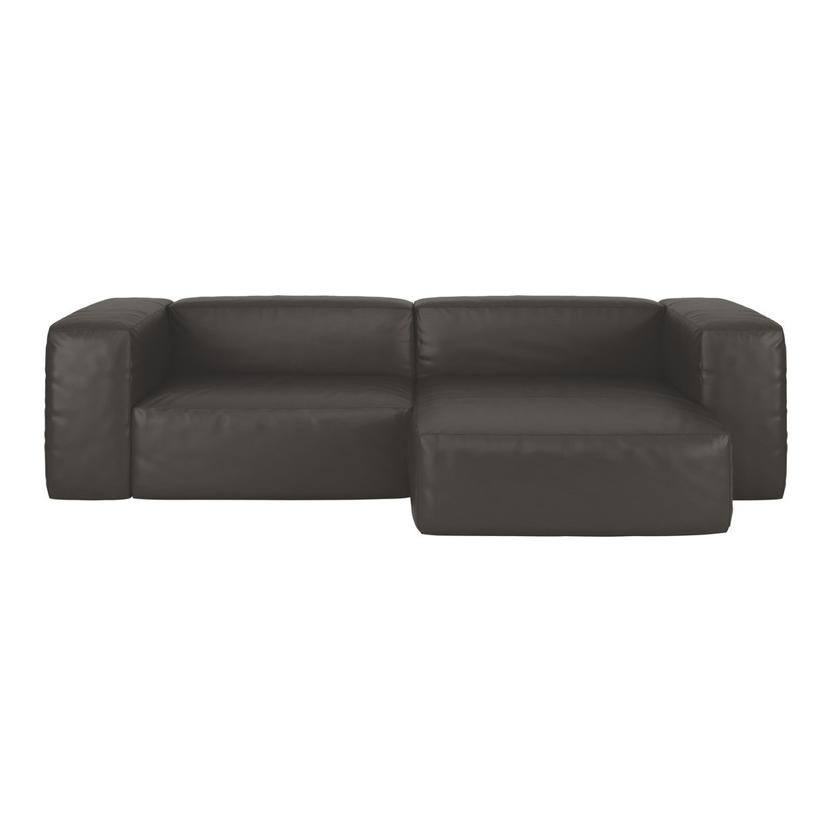 Opollo Brown Leather Small Right Arm Chaise Sofa Group, Brown – image 1