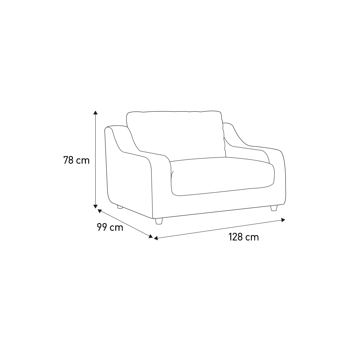 Slope Grey Italian FaBric Woven Loveseat Sofa, Grey – image 7