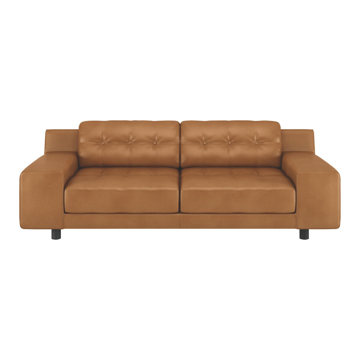 Hendricks Mid Tan Leather 3 Seater Sofa, Mid Tan – image 1