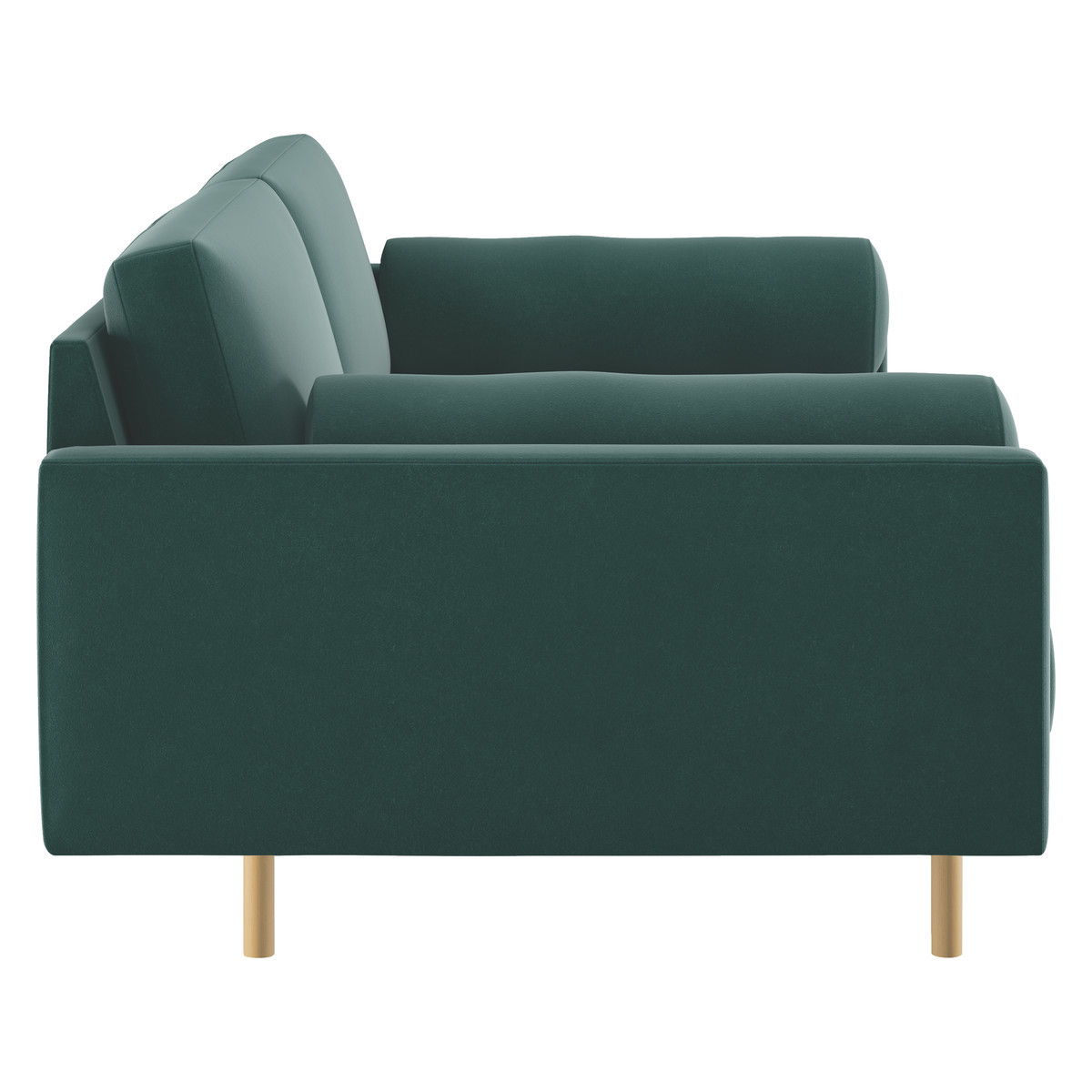 Spencer Emerald Green Velvet 3 Seater Sofa, Oak Legs, Green – image 4