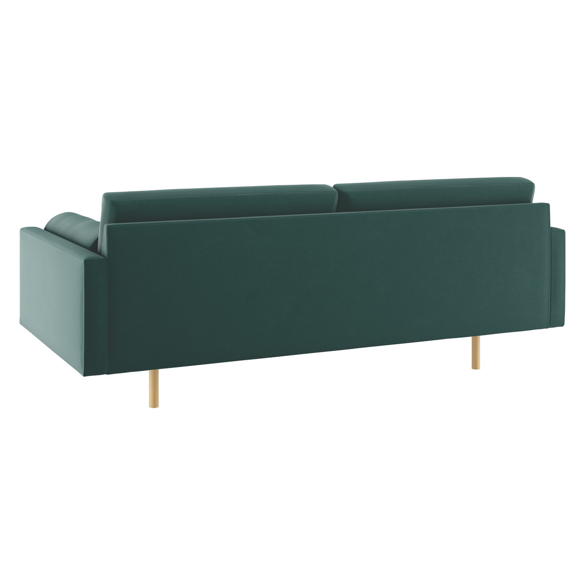 Spencer Emerald Green Velvet 3 Seater Sofa, Oak Legs, Green – image 5
