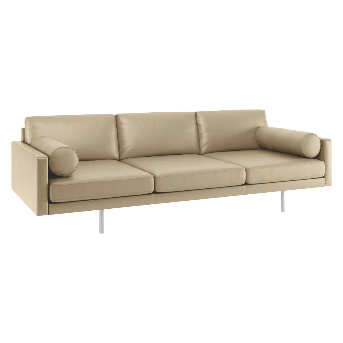Spencer Stone Leather 4 Seater Sofa, Metal Legs, Stone – image 3
