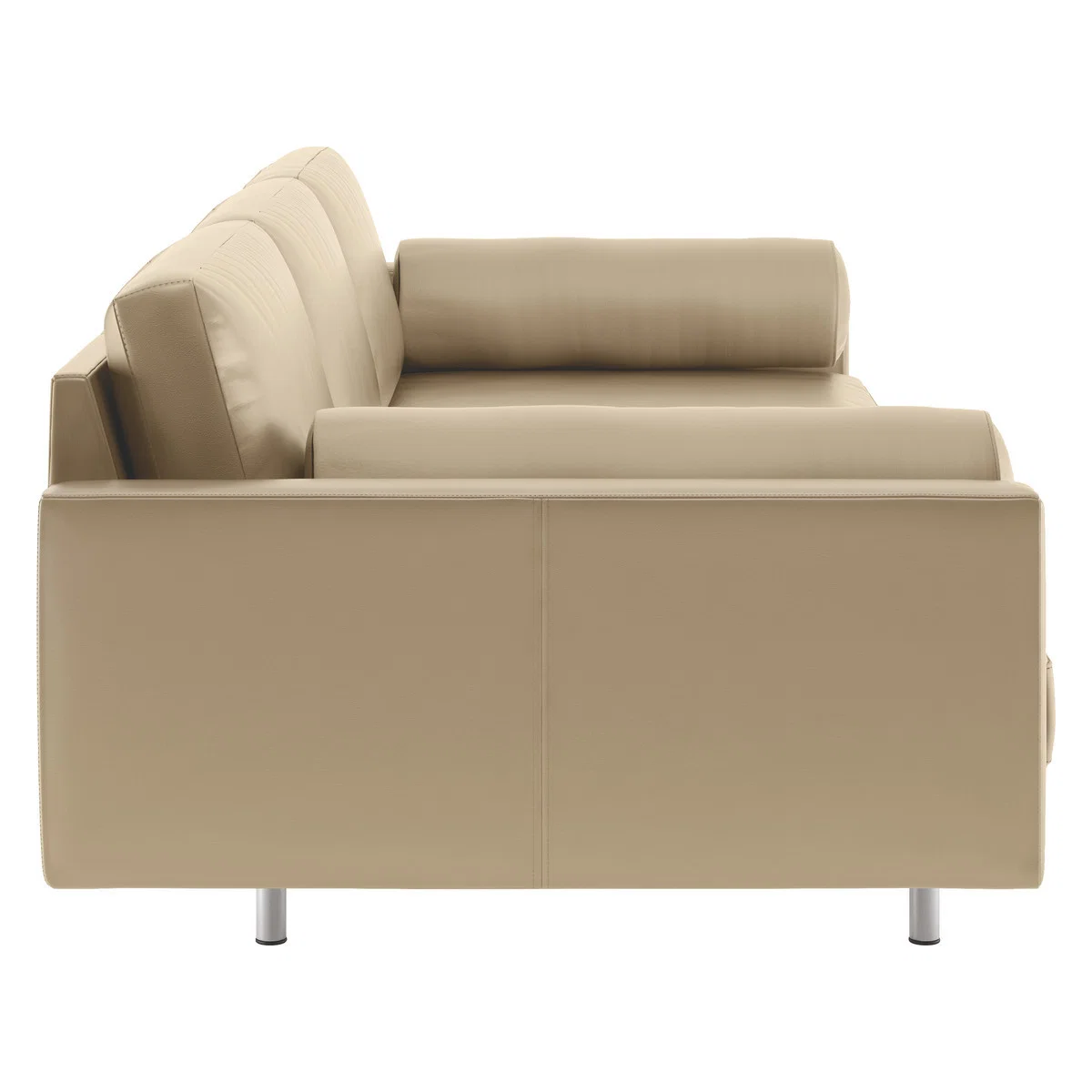 Spencer Stone Leather 4 Seater Sofa, Metal Legs, Stone – image 4