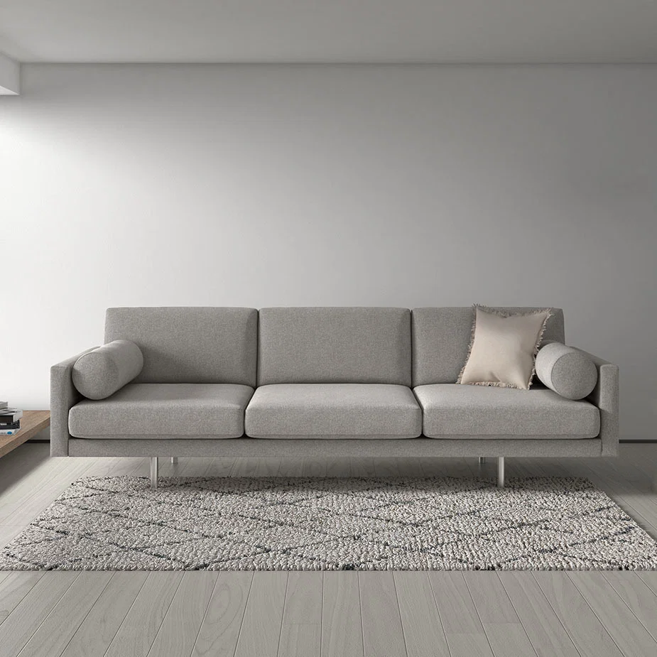 Spencer Stone Leather 4 Seater Sofa, Metal Legs, Stone – image 8