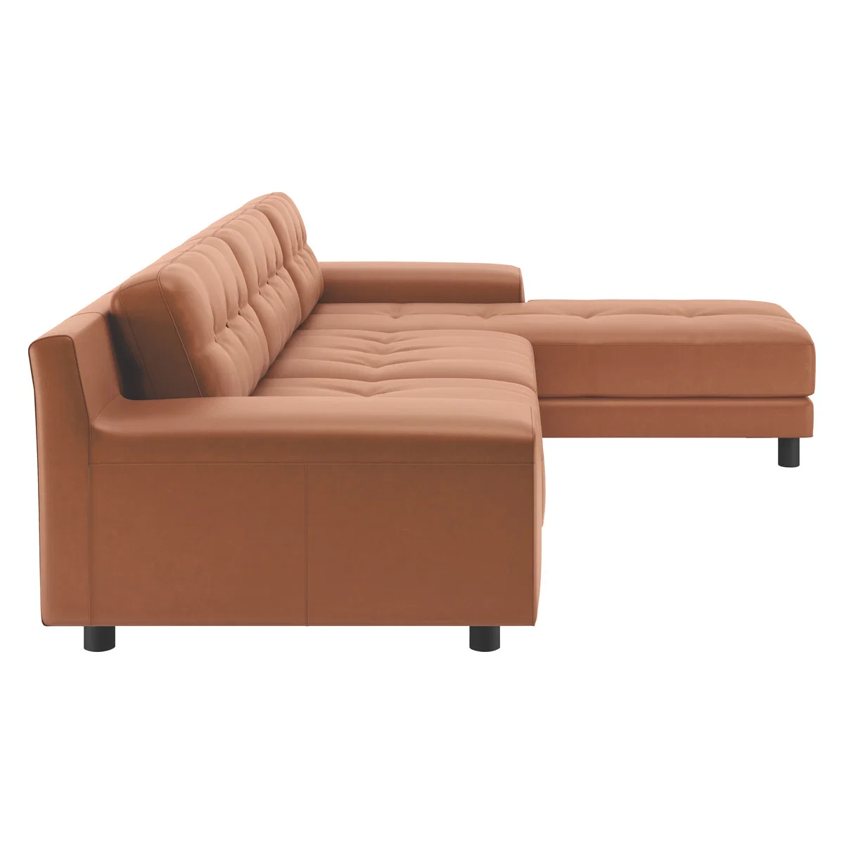 Hendricks Tan Luxury Leather Right Arm Chaise Sofa, Tan – image 4