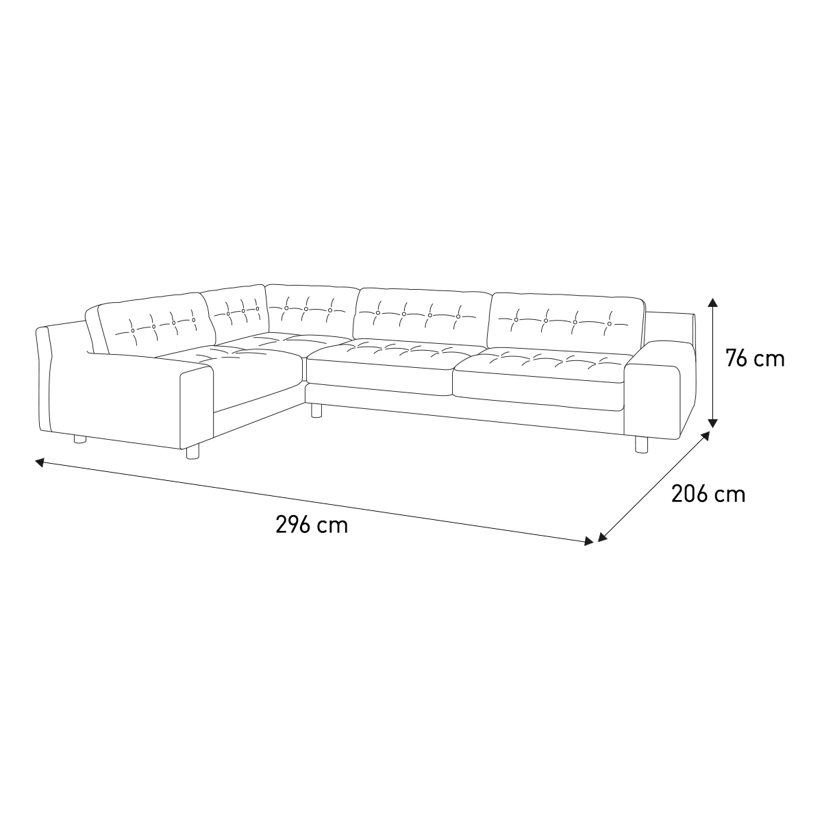 Hendricks 4 Seat Ink Blue Right Hand Corner Sofa, Blue – image 7