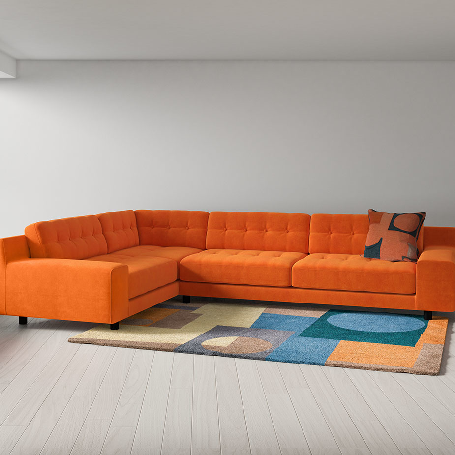 Hendricks 4 Seat Ink Blue Right Hand Corner Sofa, Blue – image 8