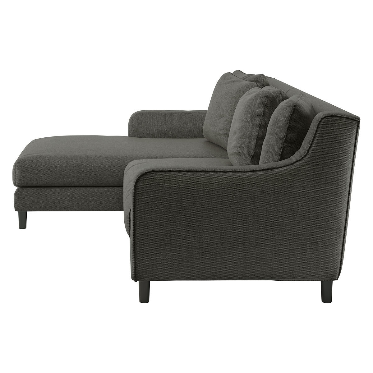 Swift Charcoal Grey FaBric Left Hand Chaise Sofa, Charcoal – image 4