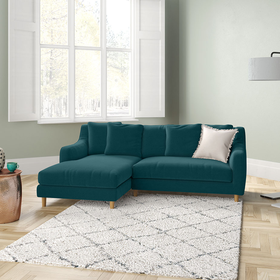 Swift Charcoal Grey FaBric Left Hand Chaise Sofa, Charcoal – image 8