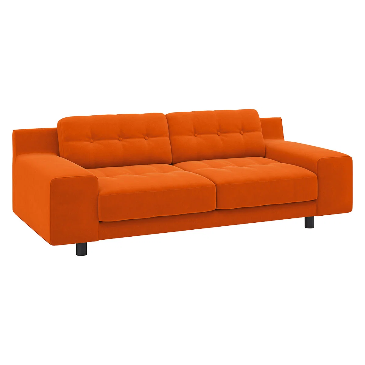Hendricks Orange Velvet 3 Seater Sofa, Orange – image 3