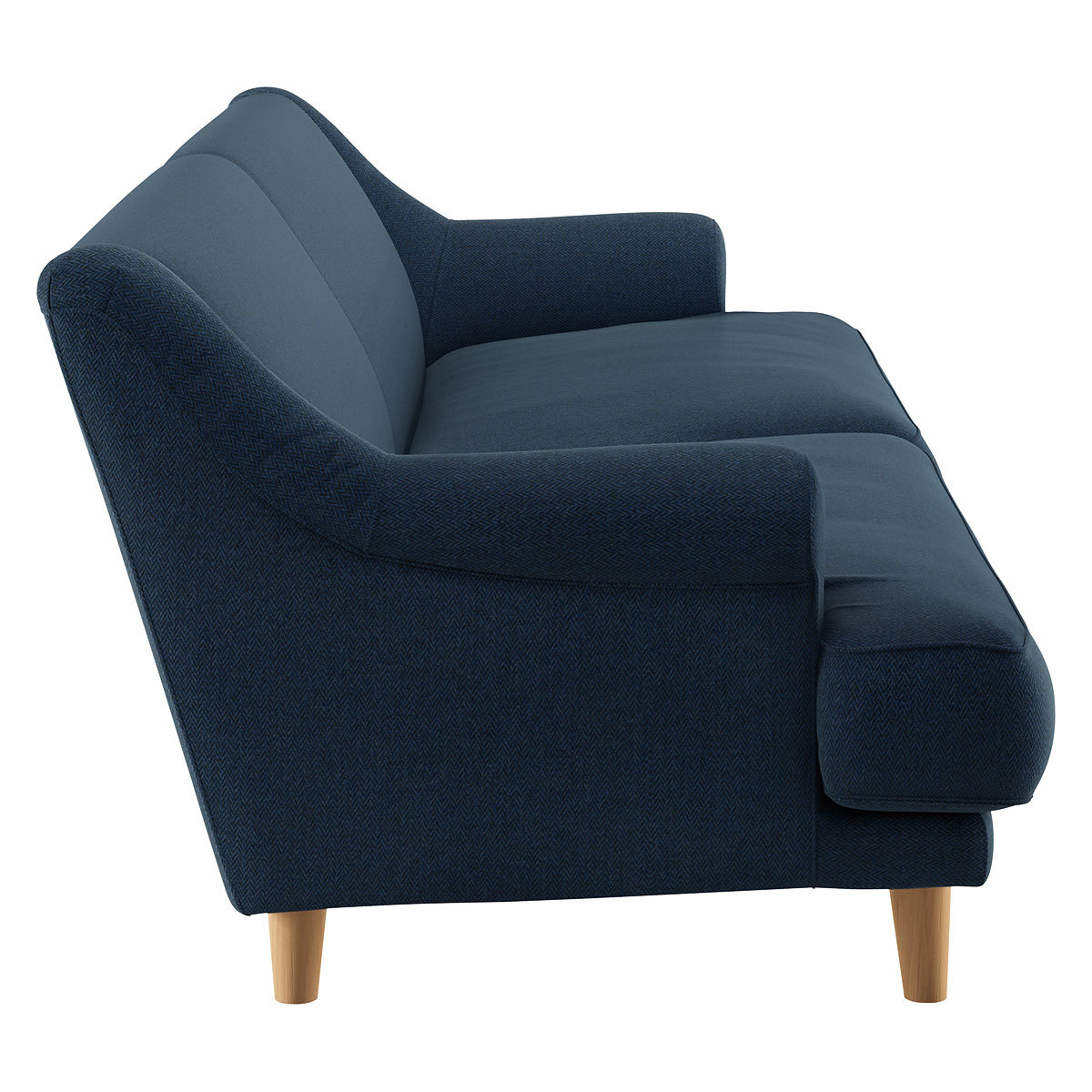 Townsend Navy Blue Herringbone Wool Mix 4 Seater Sofa, Navy – image 3