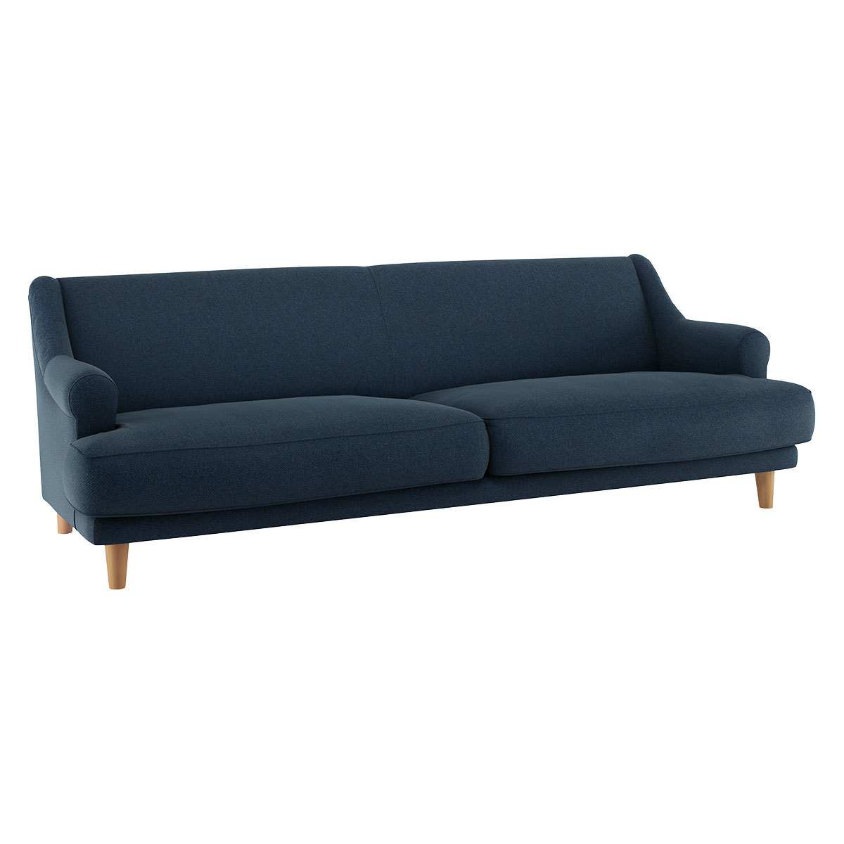 Townsend Navy Blue Herringbone Wool Mix 4 Seater Sofa, Navy – image 4