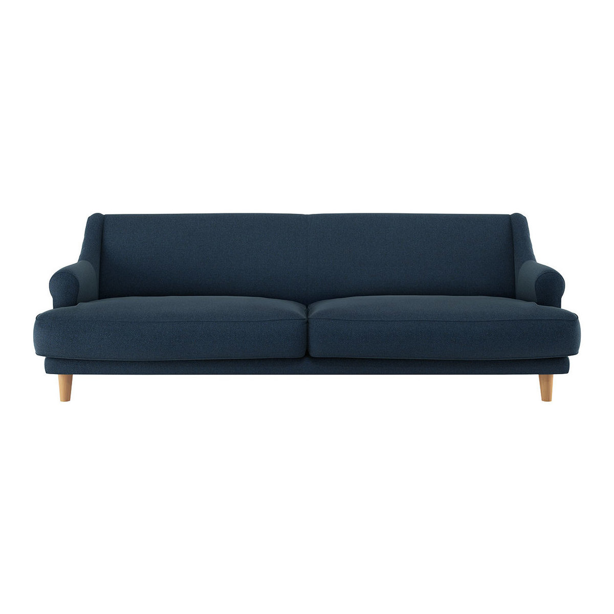 Townsend Navy Blue Herringbone Wool Mix 4 Seater Sofa, Navy – image 1