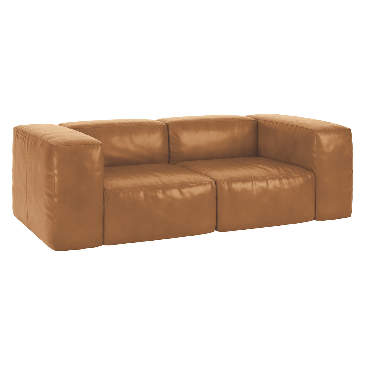 Opollo Mid Tan Leather 3 Seater Sofa, Mid Tan – image 3
