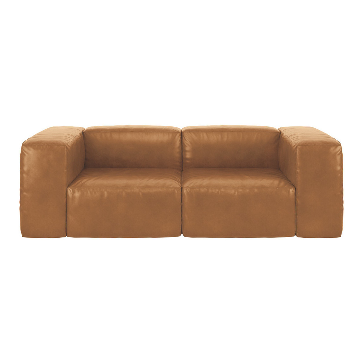 Opollo Mid Tan Leather 3 Seater Sofa, Mid Tan – image 1