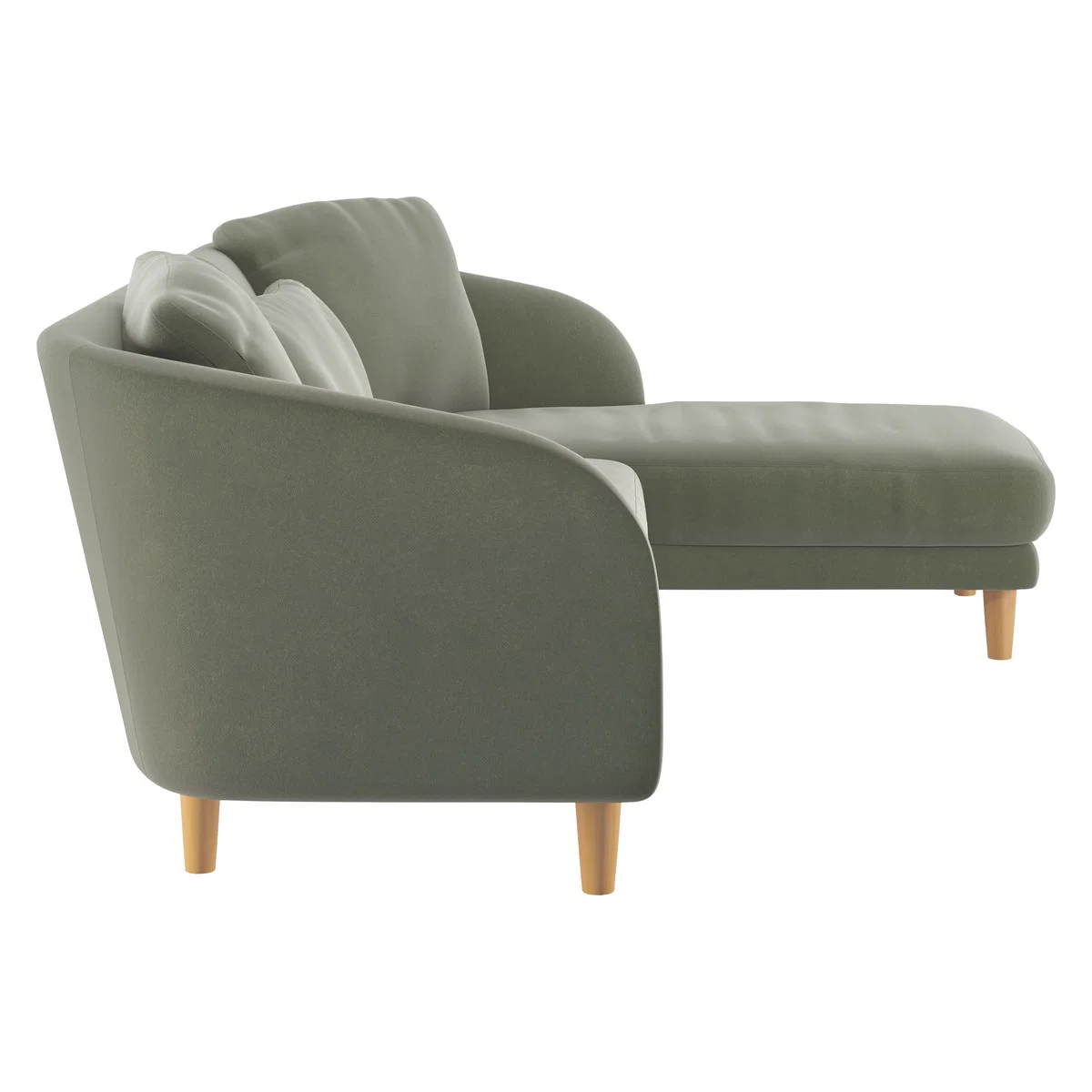 Colby Sage Green Velvet Right Arm Chaise Sofa, Green Green – image 4