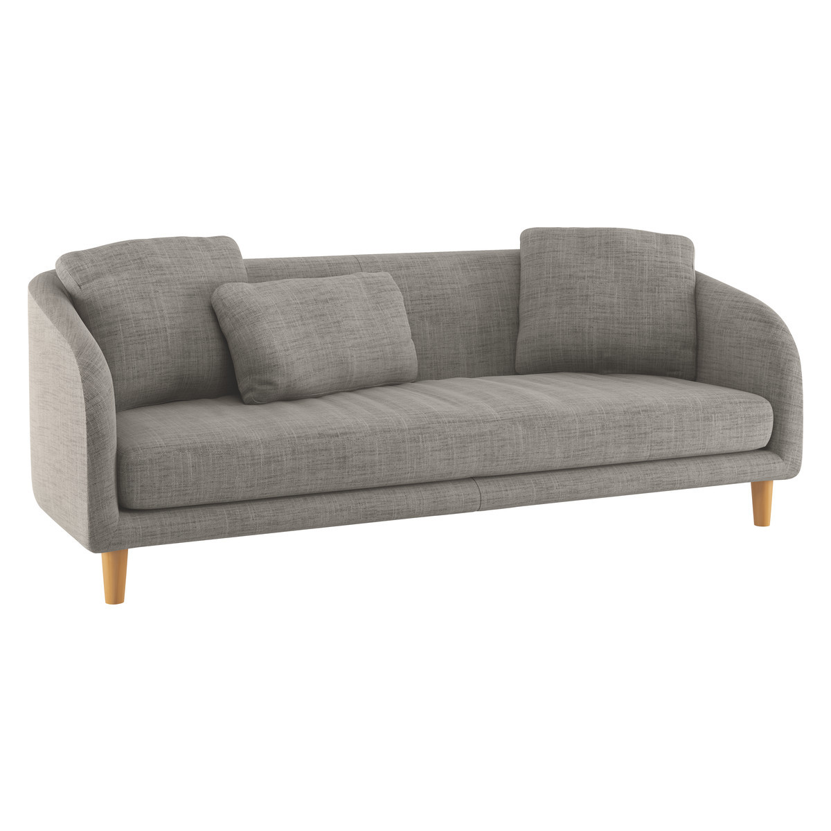 Colby Black And White Italian Woven FaBric 3 Seater Sofa, Black And White – image 3