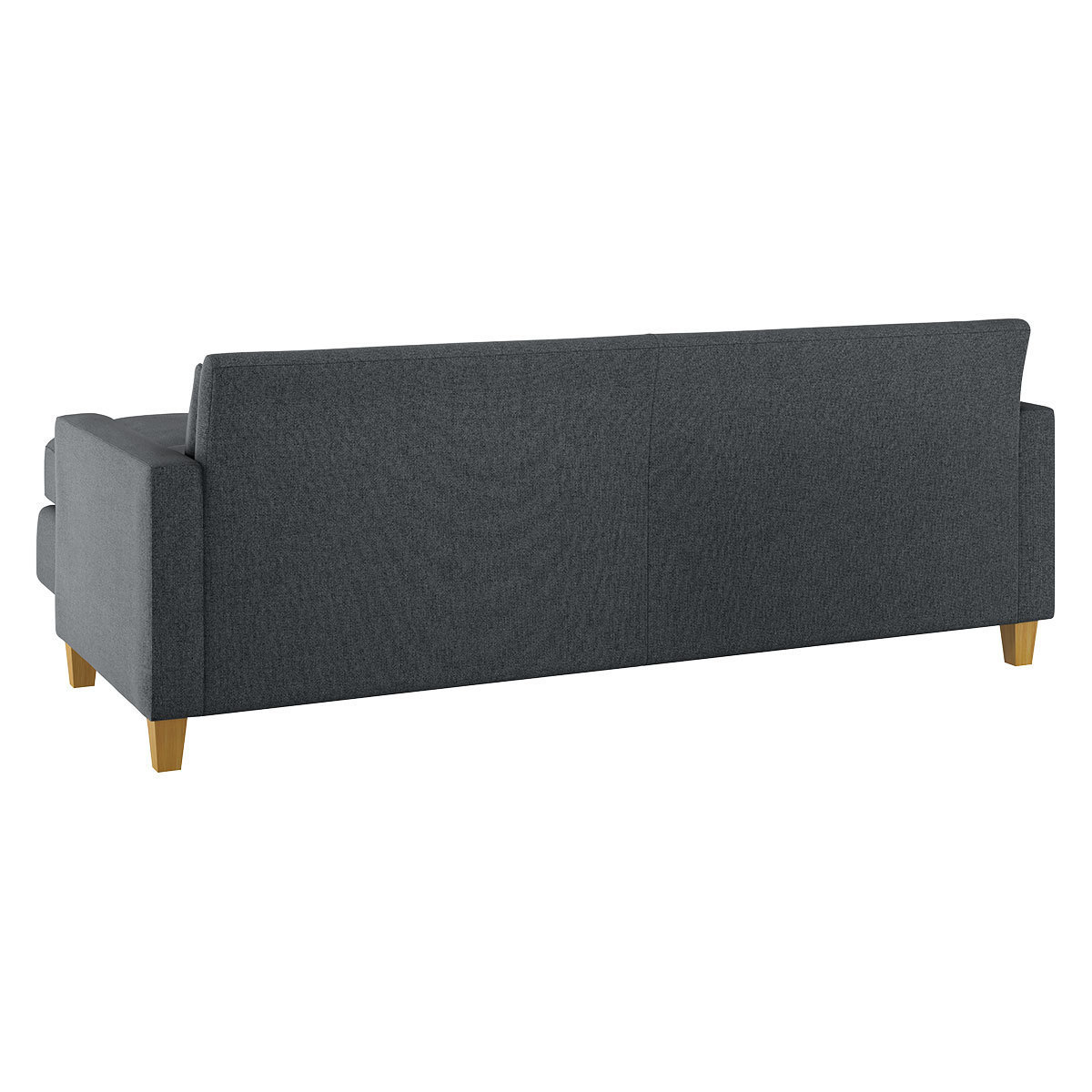 Chester Grey Textured FaBric 3 Seater Chaise Sofa, Oak Feet, Grey – image 5