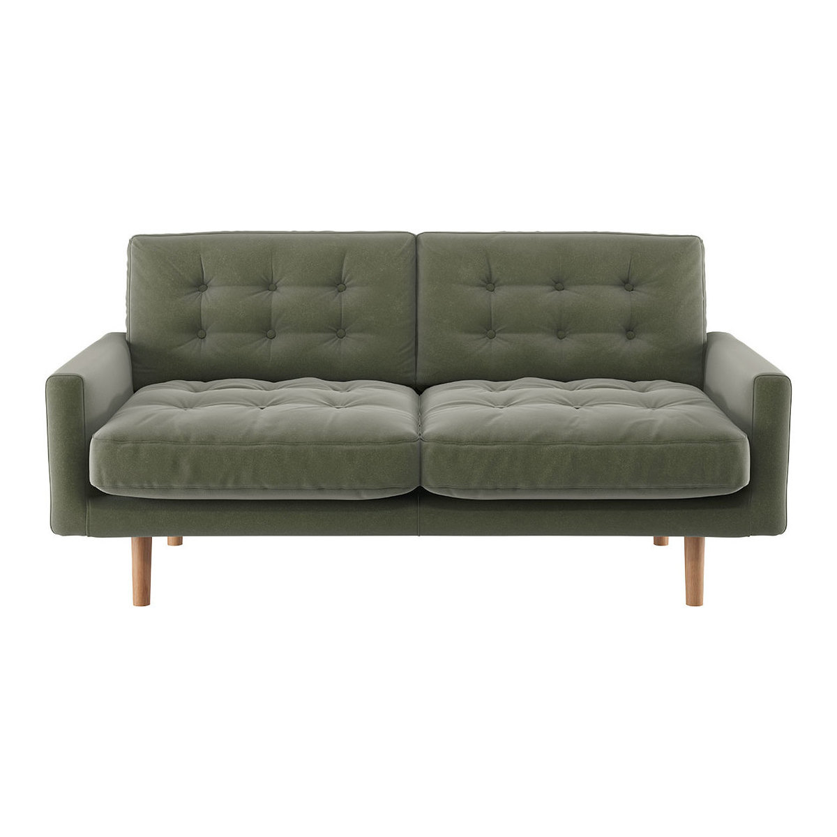 Fenner Sage Green Velvet 2 Seater Sofa, Green Green – image 1