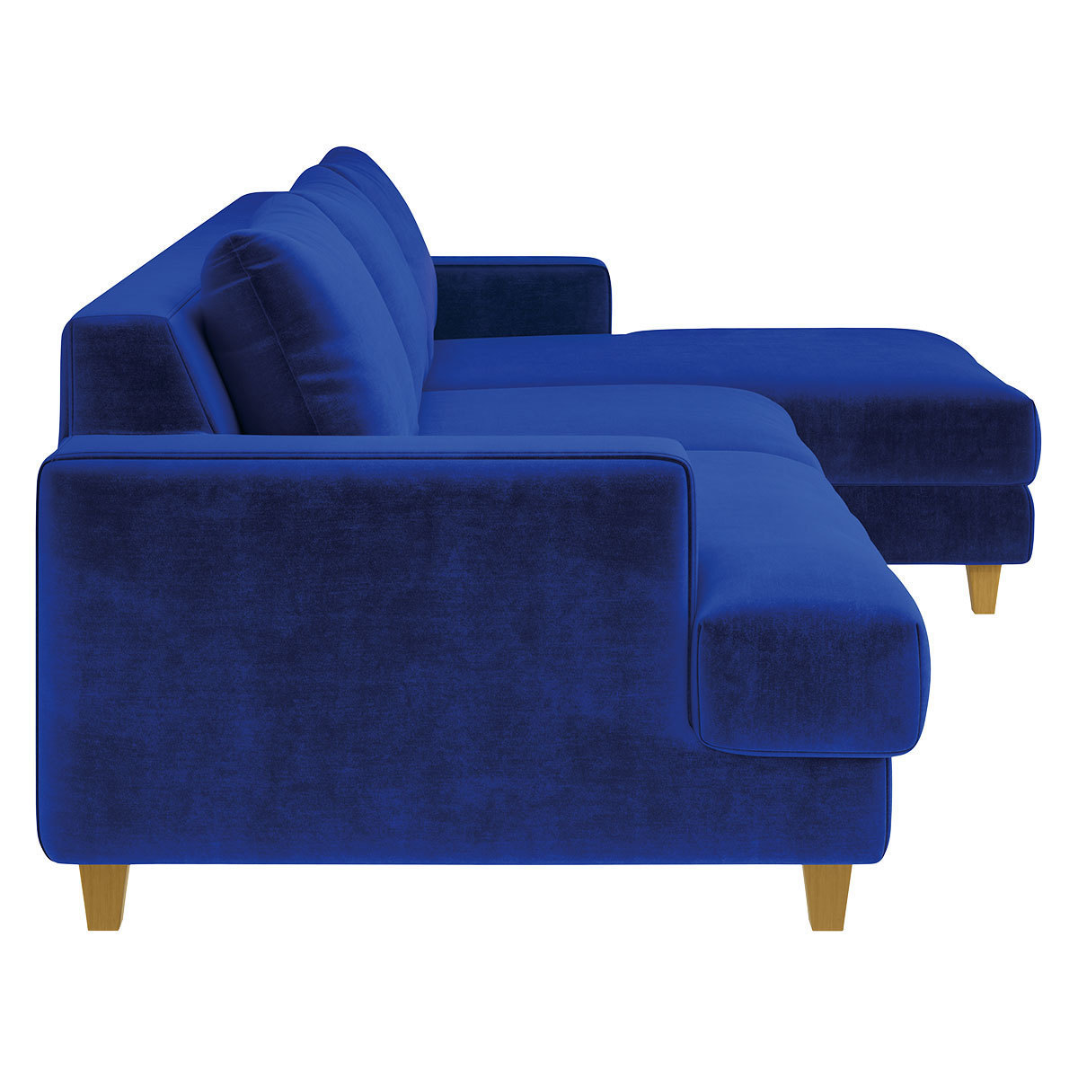 Wiltons Cobalt Blue Velvet Right Hand Chaise Sofa, Blue – image 4