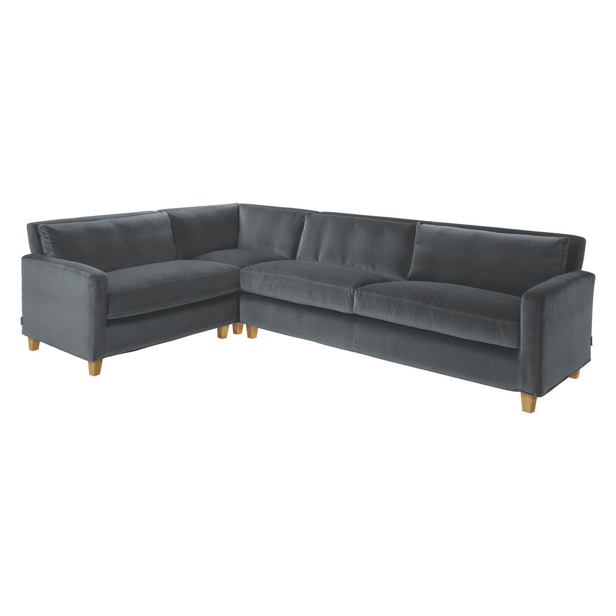 Chester Dark Grey Velvet Right-Arm Corner Sofa, Grey – image 3