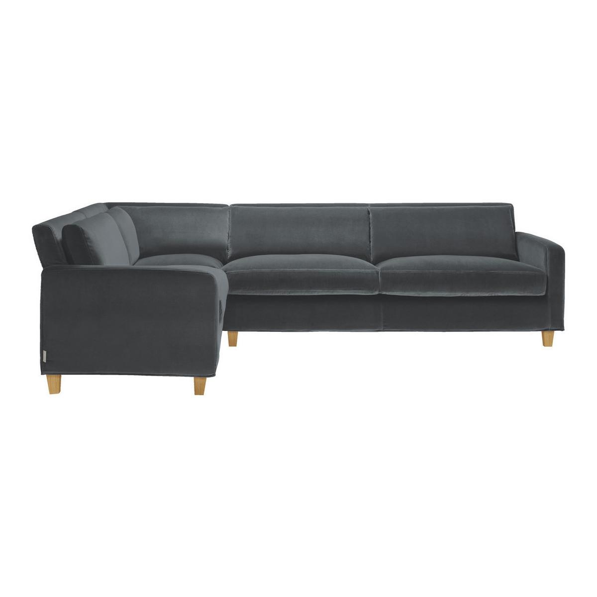Chester Dark Grey Velvet Right-Arm Corner Sofa, Grey – image 1