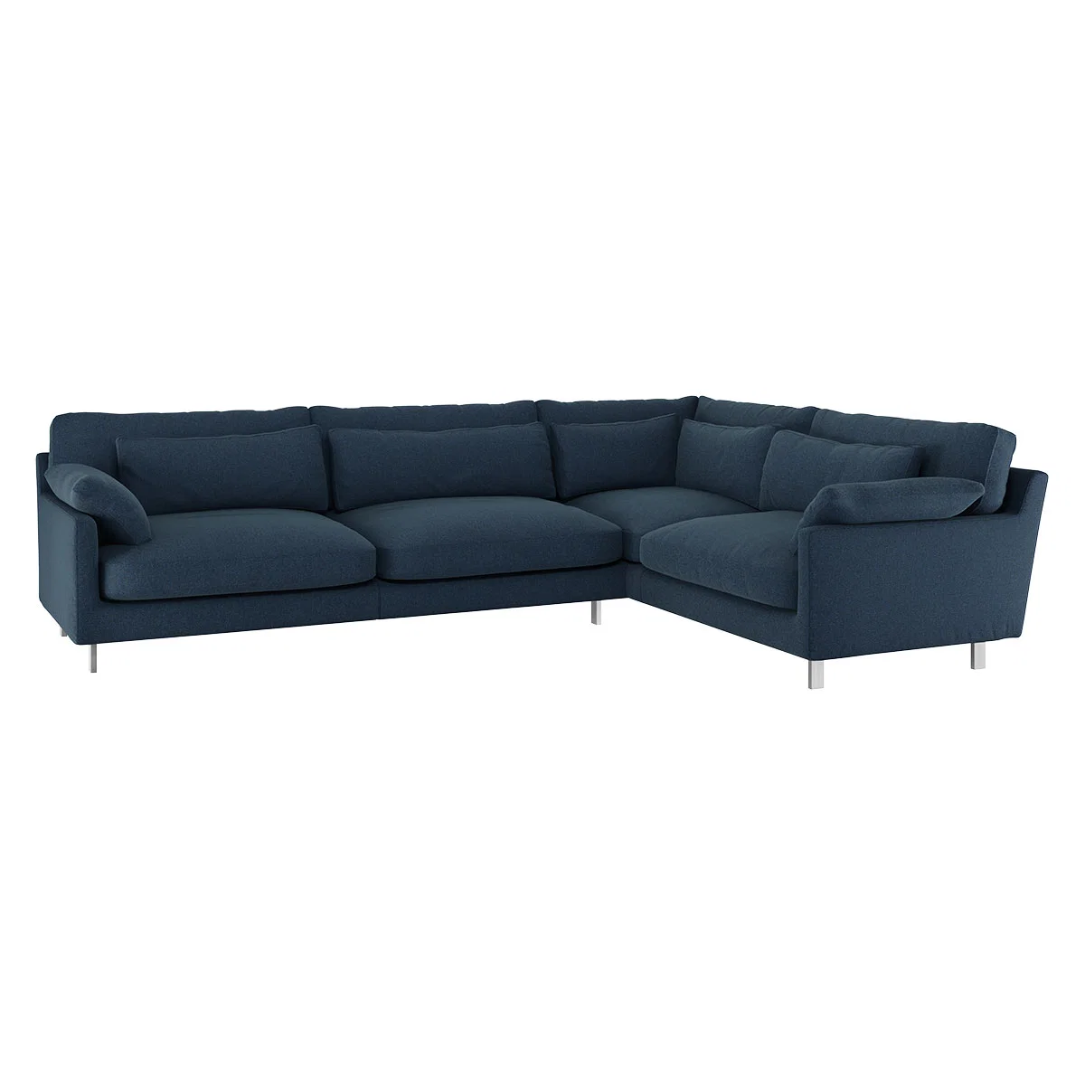 Cuscino Navy Blue Wool Herringbone Left-Arm Corner Sofa, Navy – image 3