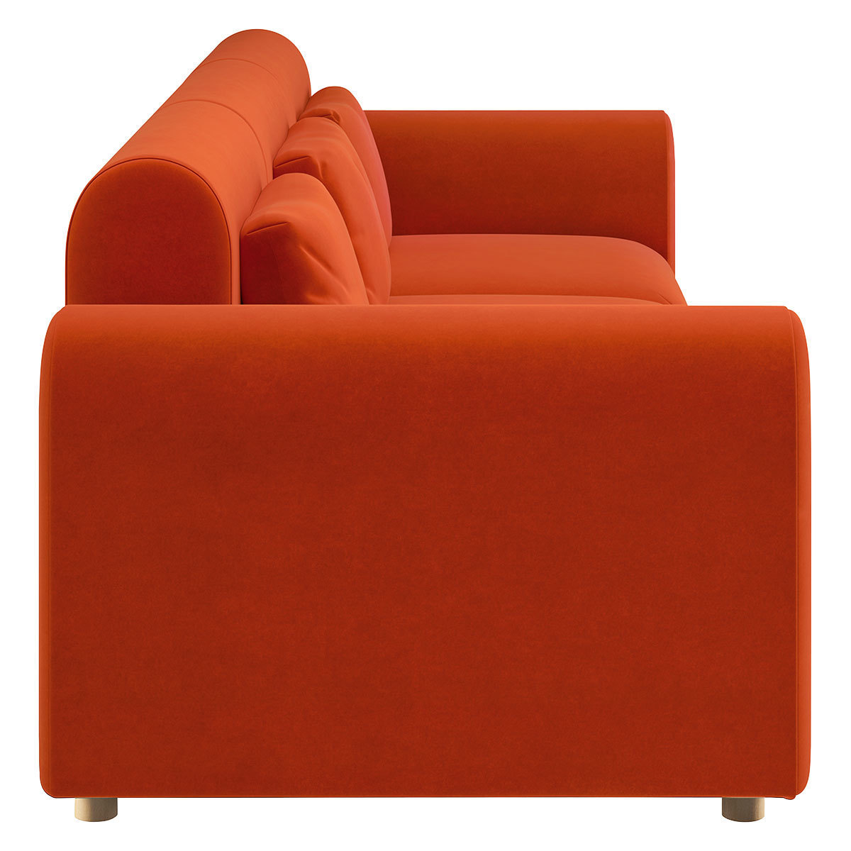 Tab Orange Velvet 4 Seater Sofa, Orange – image 4