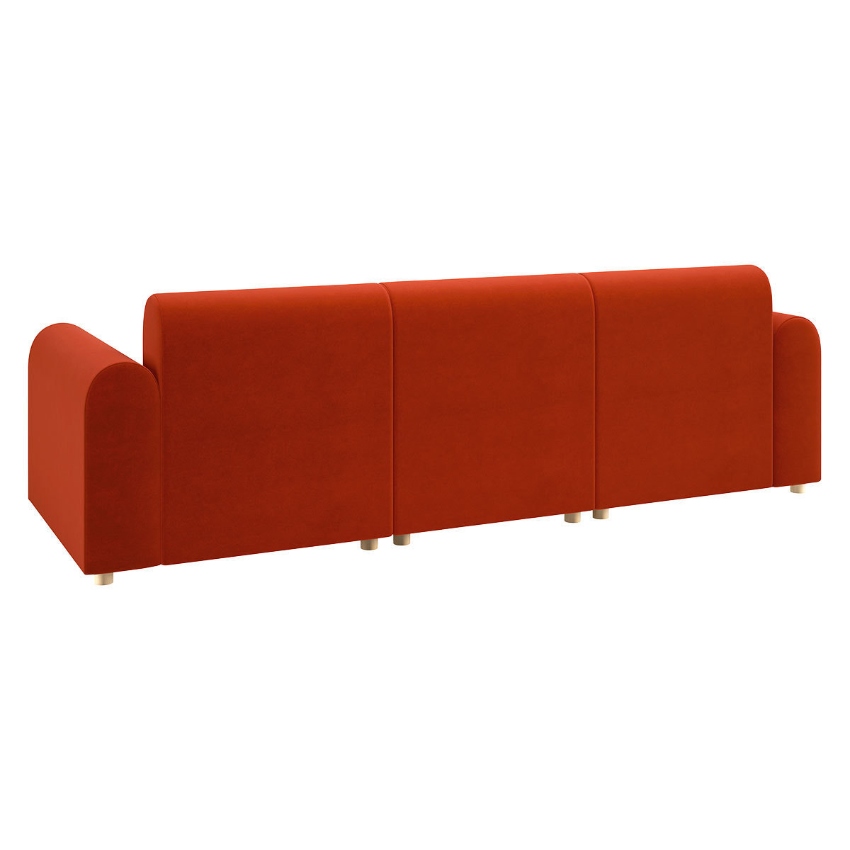 Tab Orange Velvet 4 Seater Sofa, Orange – image 5