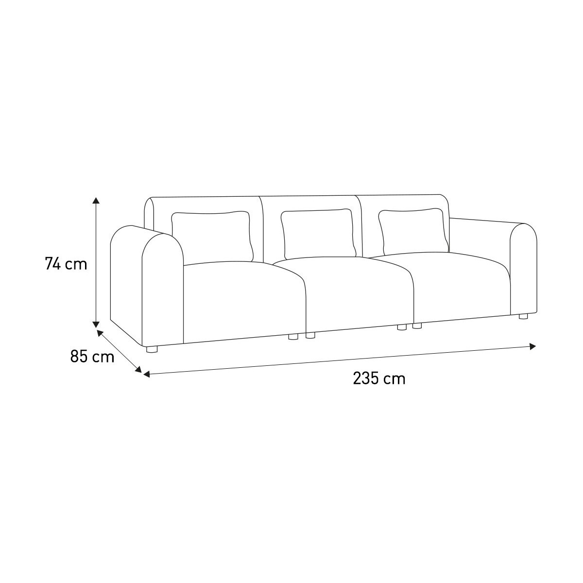Tab Orange Velvet 4 Seater Sofa, Orange – image 7