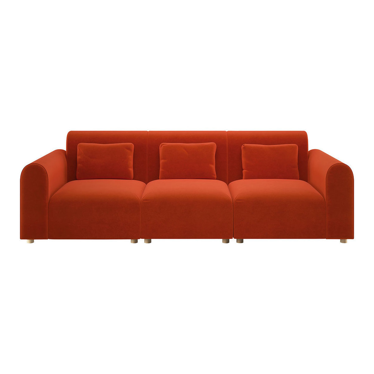 Tab Orange Velvet 4 Seater Sofa, Orange – image 1