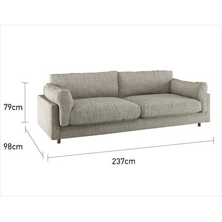 Elkin Grey Textured FaBric 4 Seat Sofa, Grey – image 7