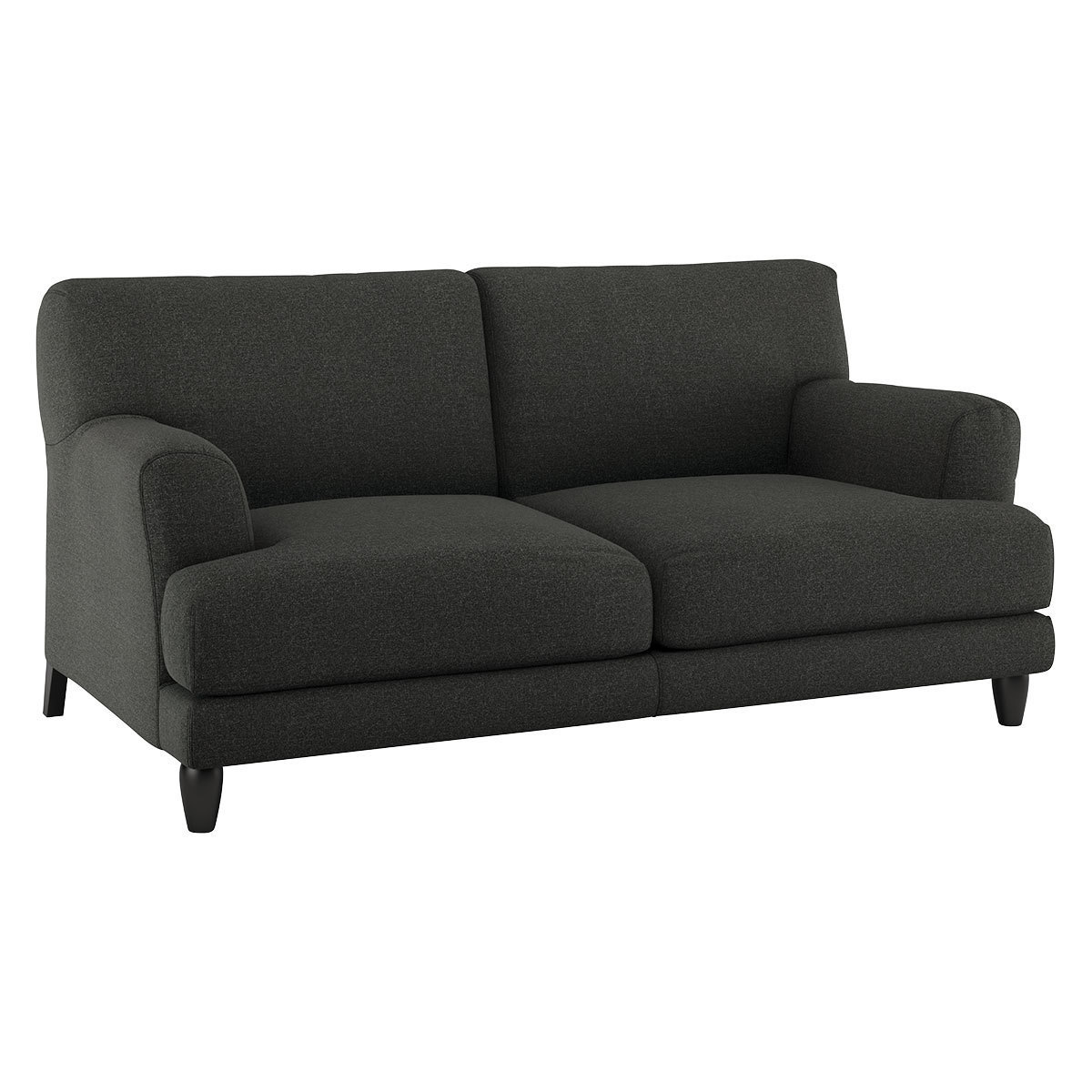 Askem Charcoal Grey Linen Mix 2 Seater Sofa, Charcoal – image 3