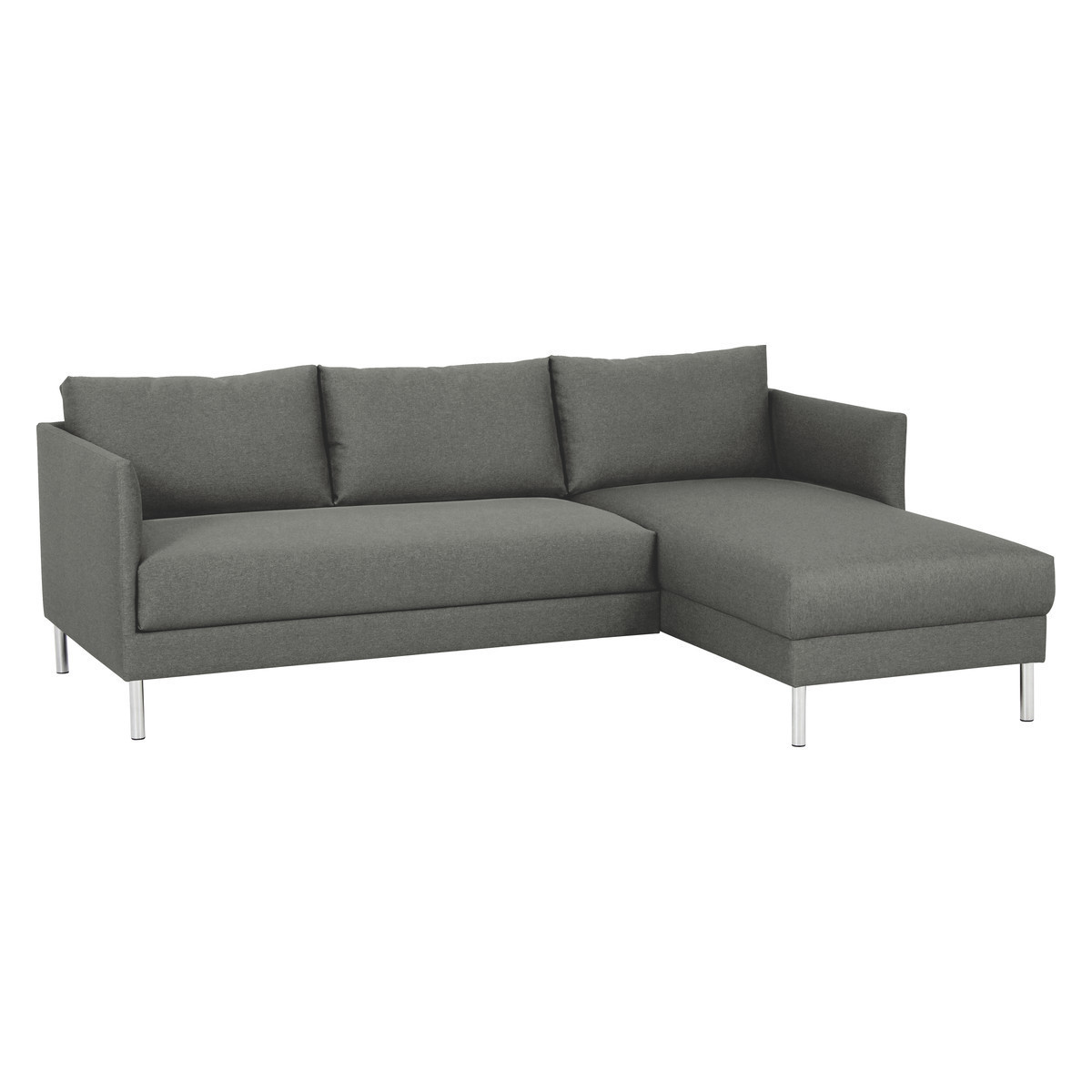 Hyde Charcoal Grey FaBric Right-Arm Chaise Sofa, Metal Legs, Charcoal – image 3
