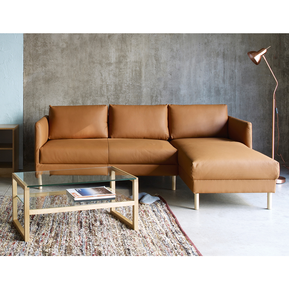 Hyde Charcoal Grey FaBric Right-Arm Chaise Sofa, Metal Legs, Charcoal – image 4