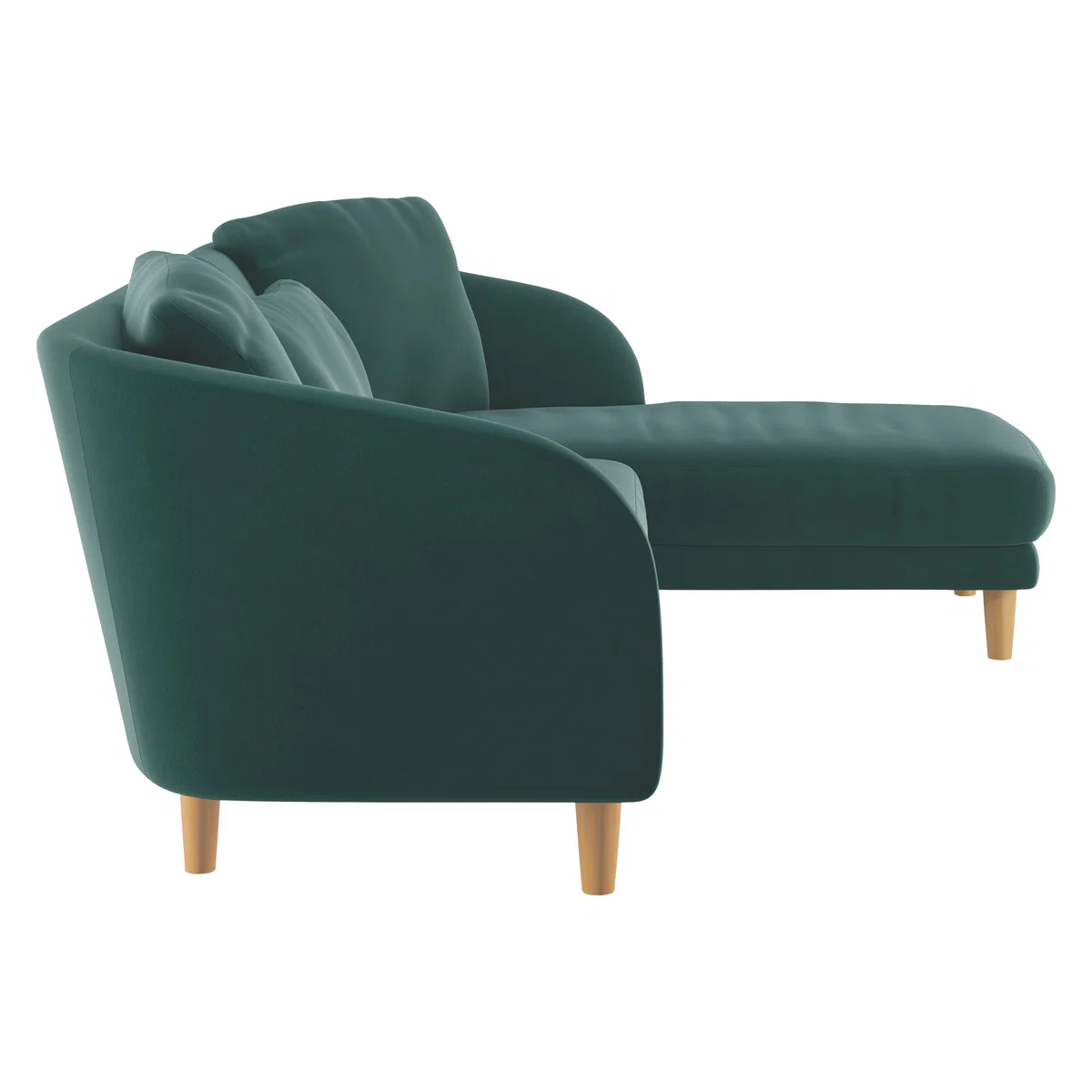 Colby Emerald Green Velvet Right Arm Chaise Sofa, Green – image 4