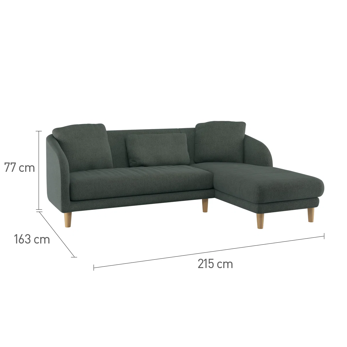 Colby Emerald Green Velvet Right Arm Chaise Sofa, Green – image 8