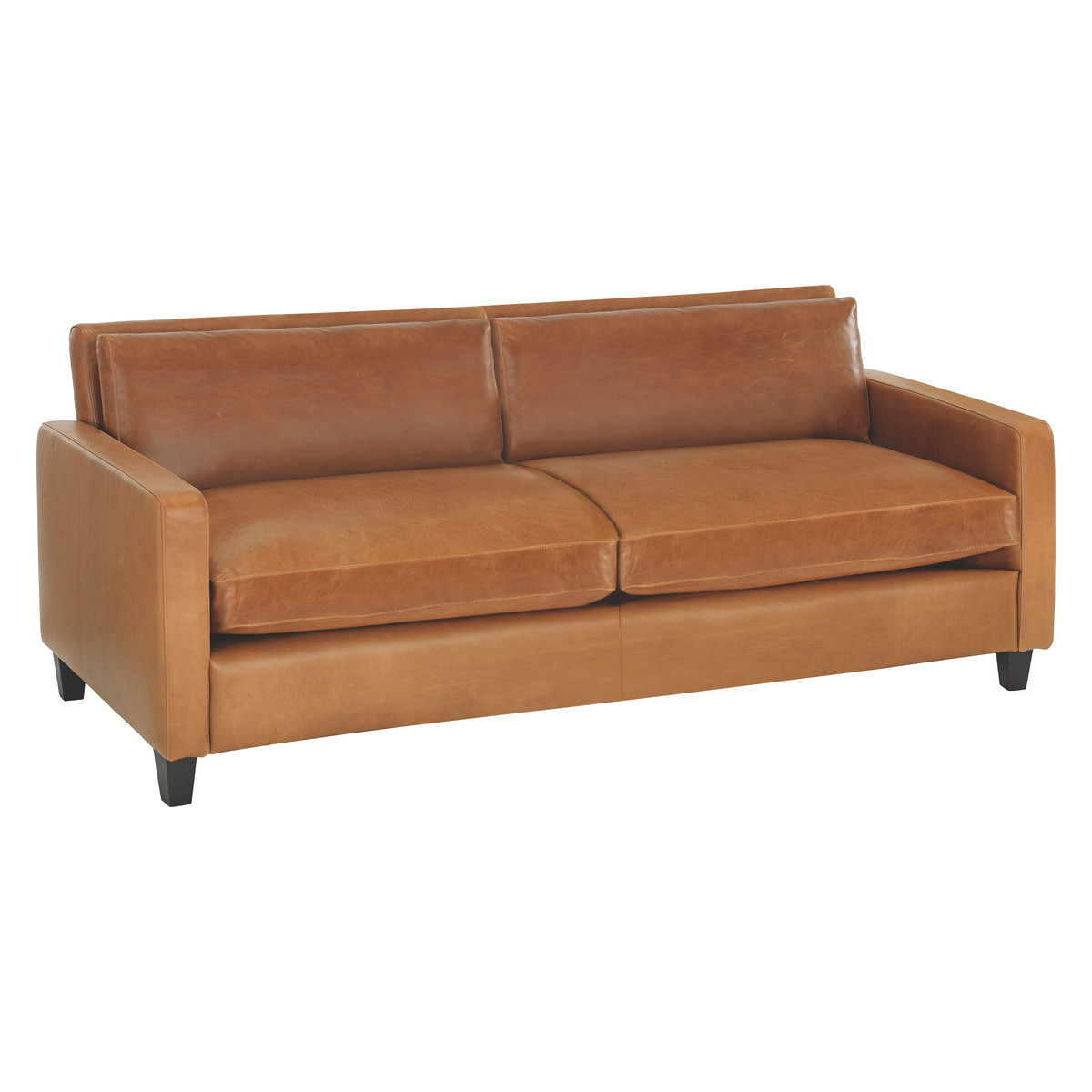Chester Mid Tan Leather 3 Seater Sofa, Dark Stained Feet, Mid Tan – image 3