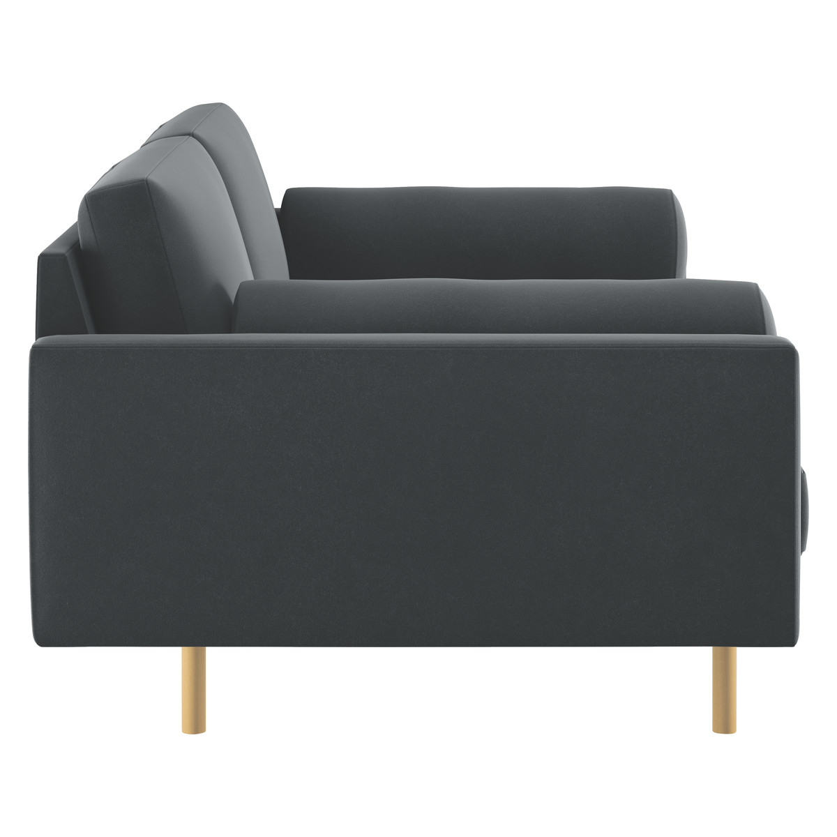 Spencer Dark Grey Velvet 2 Seater Sofa, Oak Legs, Grey – image 4