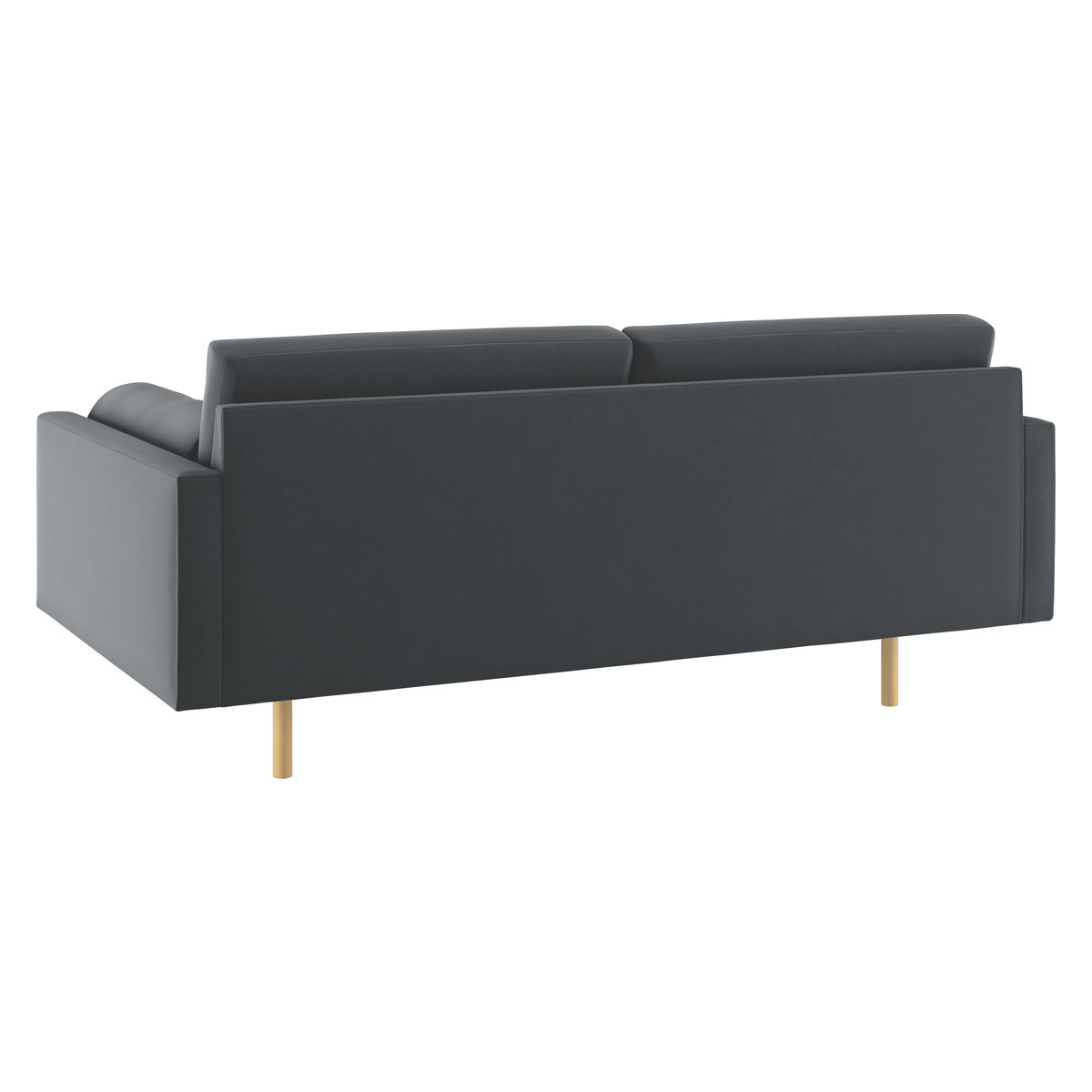 Spencer Dark Grey Velvet 2 Seater Sofa, Oak Legs, Grey – image 5