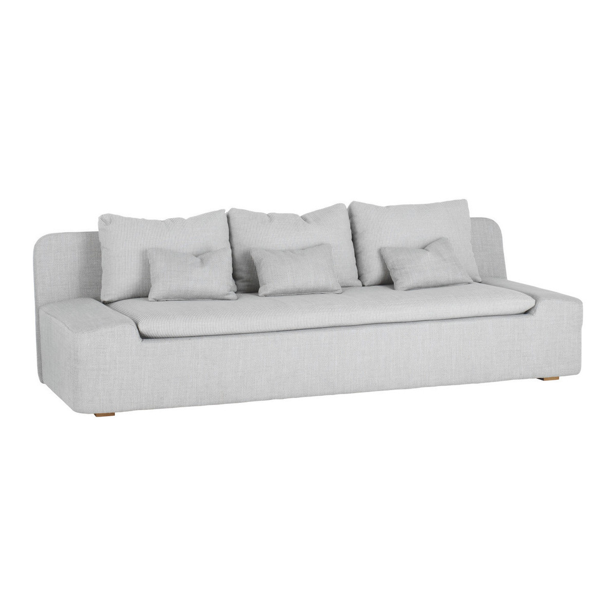 Kasha Light Grey Textured FaBric 4 Seater Sofa, Grey – image 1