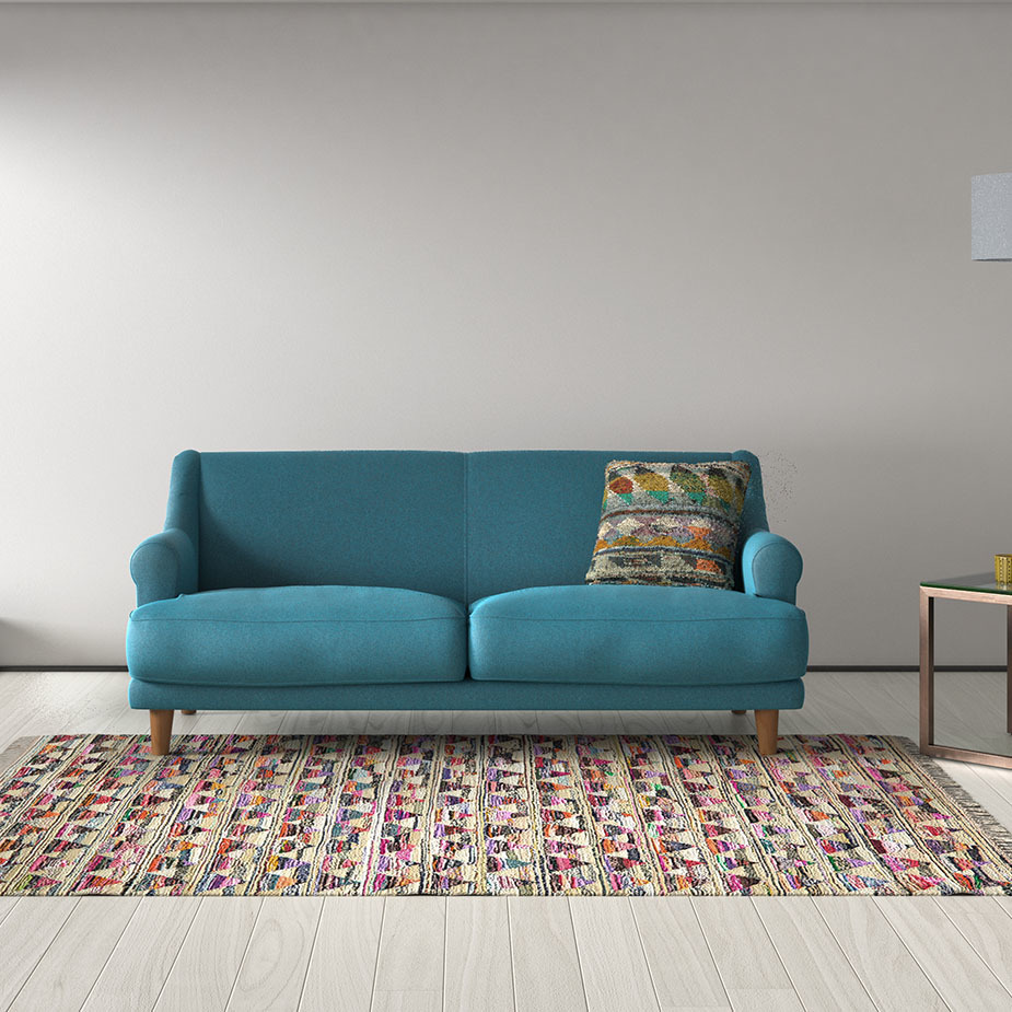 Townsend Grey Textured FaBric 2 Seater Sofa, Grey – image 2