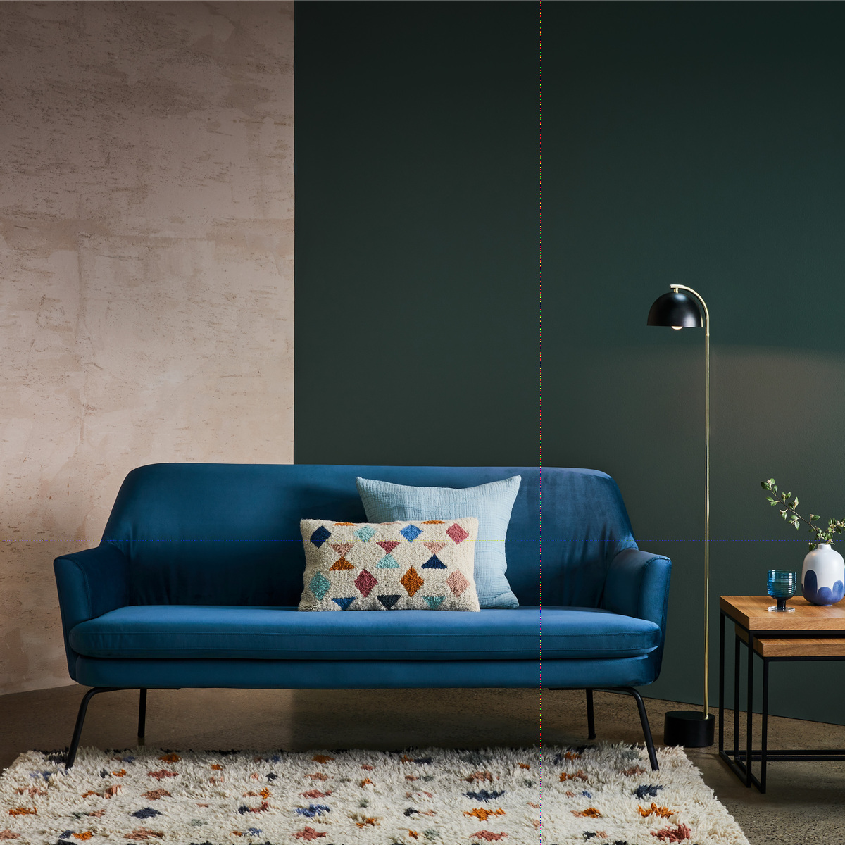 Habitat Celine 2 Seater Velvet Sofa - Blue, Navy – image 8