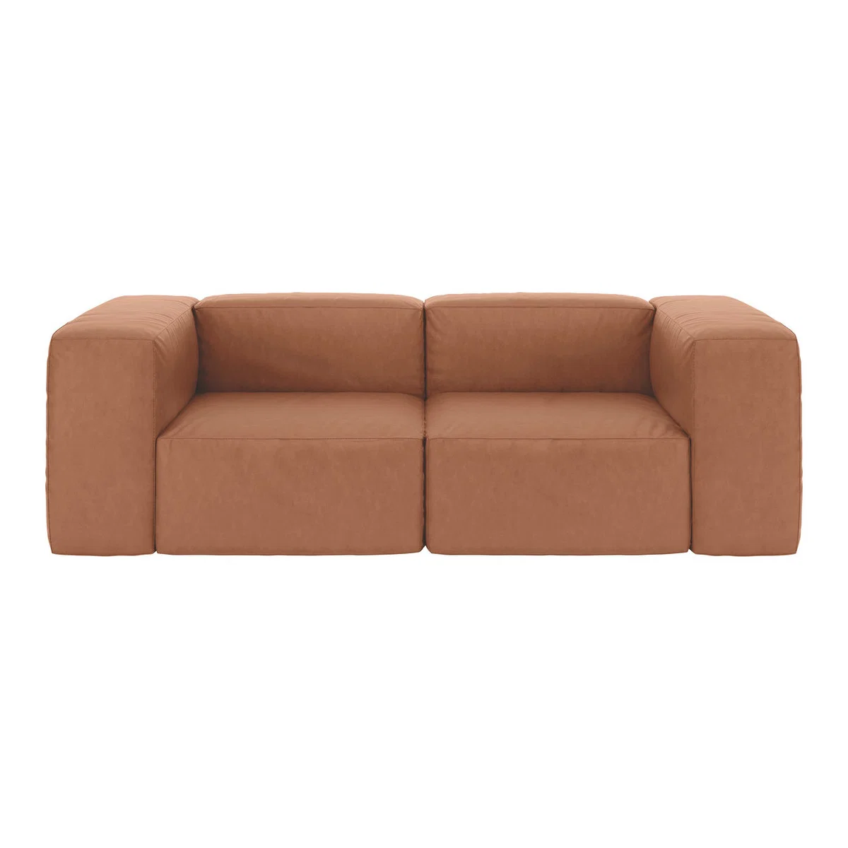 Opollo Tan Luxury Leather 3 Seater Sofa, Tan – image 1