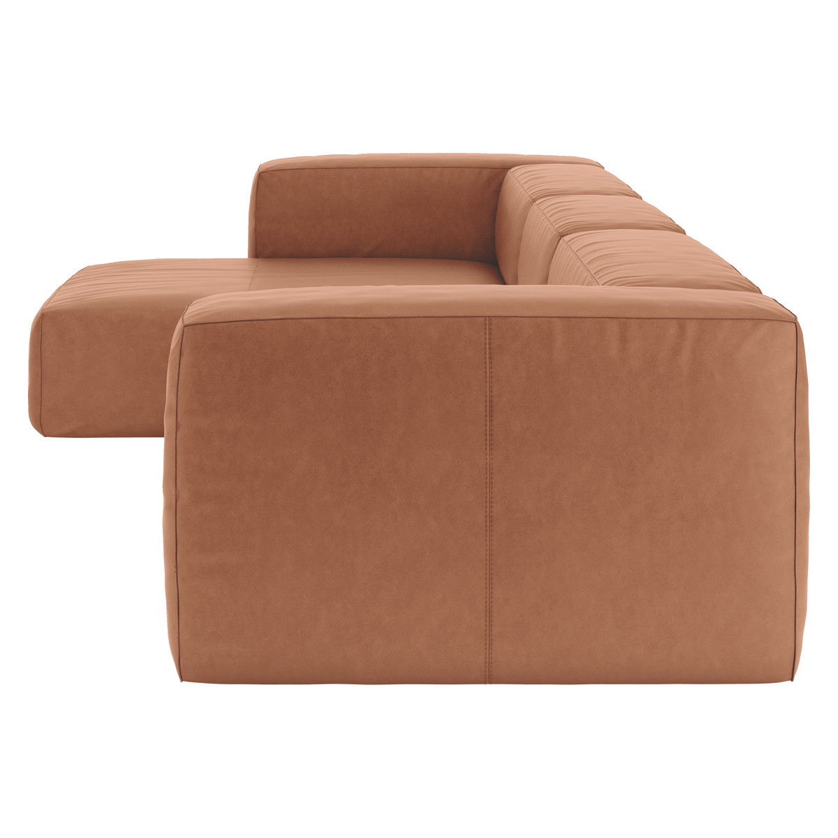 Opollo Tan Luxury Leather Large Left Arm Chaise Sofa Group, Tan – image 4