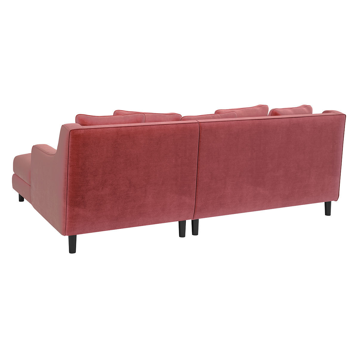 Swift Pink Velvet Right Hand Chaise Sofa, Pink – image 5