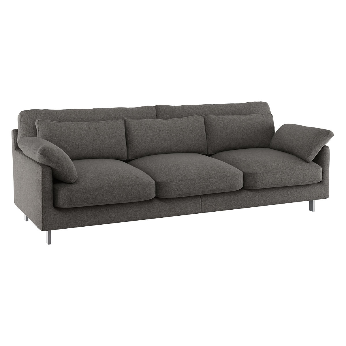 Cuscino Charcoal Grey Tweed Wool Mix 3 Seater Sofa, Charcoal – image 3