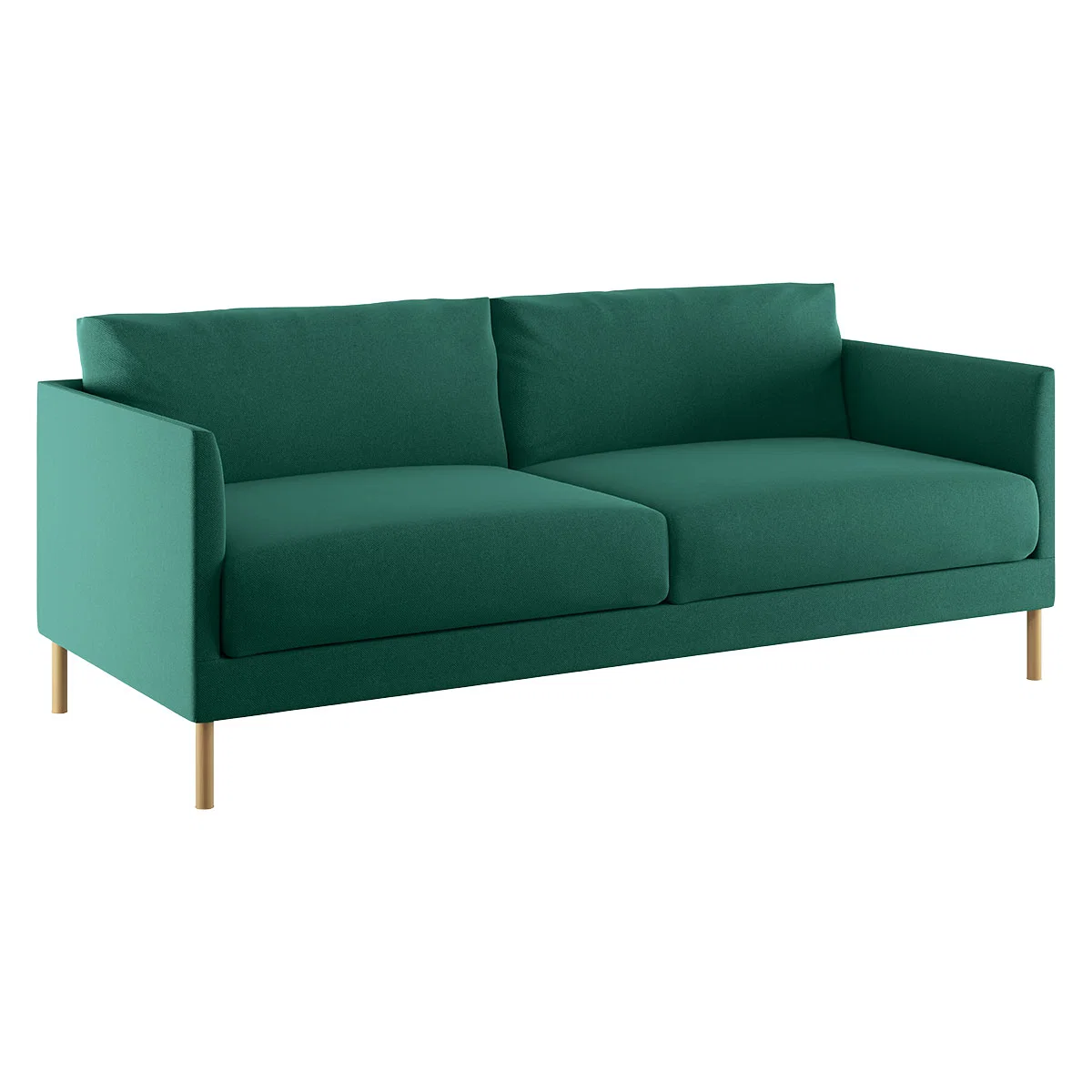 Hyde Green 3 Seater Sofa, Wooden Legs, Green – image 3
